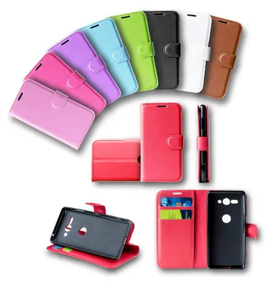 A collection of colorful phone cases arranged in a fan shape and in separate stacks.