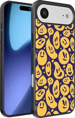 Produktbild von Geeignet für iPhone Air Handyhülle mit Smiley Druck - TPU Rückseite Abdeckung Fall Emoji Design - Lila Gelb - Smartphonica