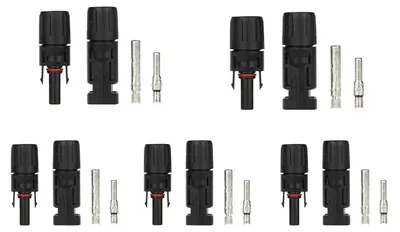 Image de 5 connecteurs photovoltaïques MC4 pour panneaux solaires, 30A