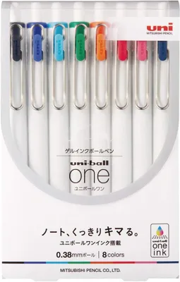 Obrázek produktu pro Gelové pero uni Ball One - 0,38 mm - Balení s 8 barvami