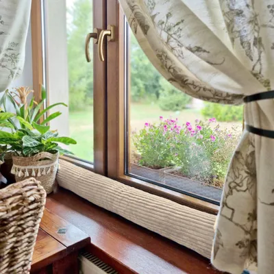 Produktbild von 4L Textil Zugluftstopper Durchzugstopper Windstopper für Türen und Fenster Luftzugstopper für Tür Türschlange Türrolle Kordsamt (70 cm, Beige (Stripes)