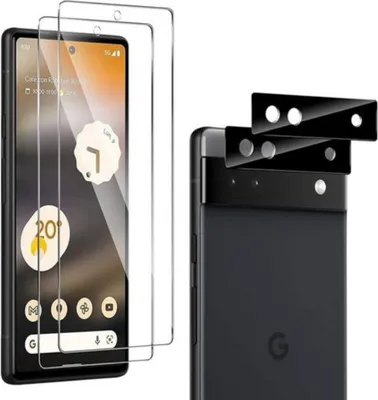 Produktbild von 2X Schutzglas für Google Pixel 6A Display Kamera Panzerfolie Panzerglas Full 9H