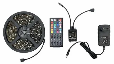 Produktbild von gembird RGB-LED-Streifen,m Fernbedienung und Netzteil 5 m
