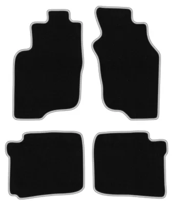 Produktbild von Fußmatten Velours Schwarz/Silber für Mitsubishi Space Star 1999-2005 Set 4-tlg