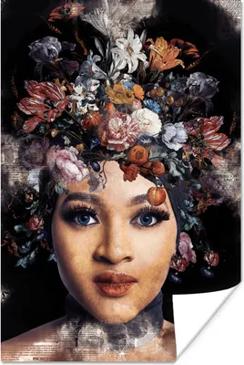 Produktbild von MuchoWow® Poster Blumen - Farbe - Frauen 20x30 cm - Papierdruck