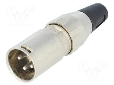 Obrázek produktu pro 1x Konektor pro pájení, 50V, 701-0300 - Samčí konektor, 3 póly, pro přímé propojování kabelů