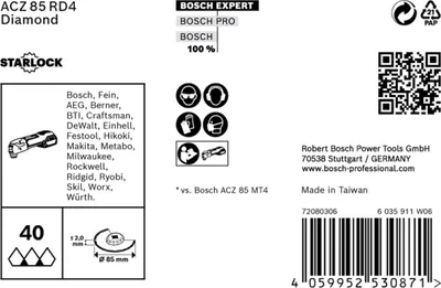 Obrázek produktu pro Segmentový pilový kotouč Expert ACZ85RD4 D.85mm malta Starlock 10 kusů BOSCH