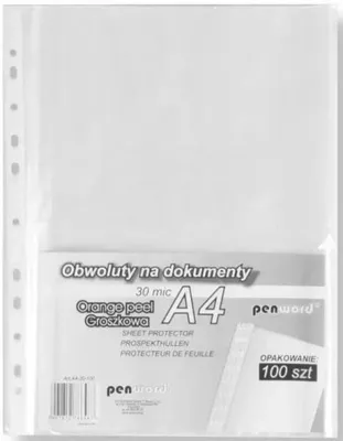 Zdjęcie produktu dla Obwoluta A4 30 mic groszkowa 100szt - Penword