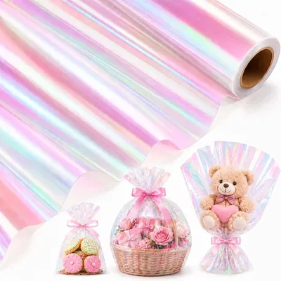 Obrázok produktu pre Celofánový papier 86 cm x 15 m, ružový, priehľadný, pre darčeky