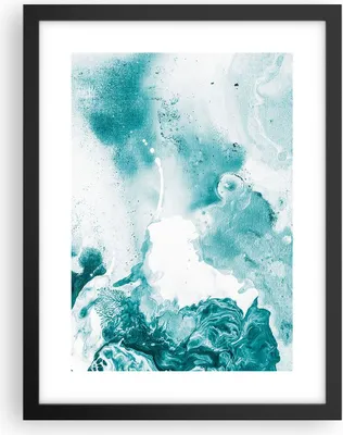 Produktbild von Gerahmtes Poster - Schwarzer Rahmen - Abstraktion Meer Türkis - 30x40 cm - Wand Bild - Wanddeko - Wandbilder - Wandposter - Bilderrahmen - Bilder - Kunstdruck - Wandbild - P2BPA30x40-4268