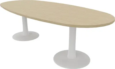 Produktbild von Quadrifoglio Konferenztisch Idea+ eiche oval, Säulenfuß weiß, 240,0 x 110,0 x 74,0 cm