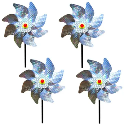 Produktbild von Vogelabwehrgerät, 40 cm - Taubenabwehr - Gartenschutz - Windmühle - Bunt - 4 Stück - Vogelabwehr