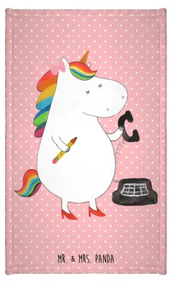 Produktbild von Mr. & Mrs. Panda Handtuch Einhorn Sekretärin - Rot Pastell - Geschenk, Kleines, Frotteehandtuch, Einhörner, Rechtsanwältin, Büro, Unicorn, Gästehandtuch 30x50, gäste wc