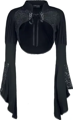 Produktbild von Gothicana by EMP Damen schwarzer Spitzen-Bolero mit Trompetenärmeln XXL