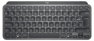Produktbild von Logitech Master MX Keys Mini, Mini, Kabellos, RF Wireless + Bluetooth, AZERTY, LED, Graphit