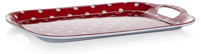Produktbild von BANKETT Tablett mit Griffen Melamin PUNKTE 36 x 25,5 cm, red