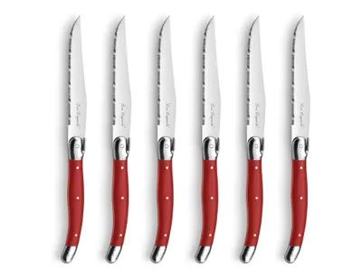 Image de Lou Laguiole Couteau à steak set 6 pièces rouge 2511 TRADITION, 2511RDK000K35