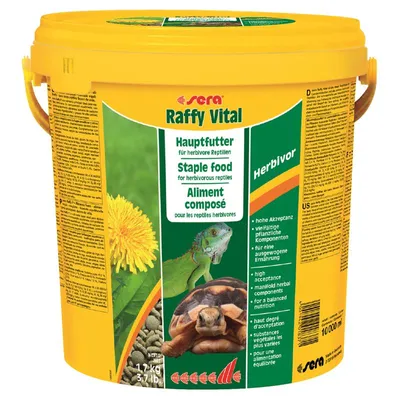 Produktbild von sera Raffy vital Nature, Pflanzenfressendes Reptil, Schildkröte, wheat flour, corn starch, herbs, alfalfa, sea algae, wheat gluten, stinging nettle, brewers yeast,..., 10000 ml, 1,7 kg