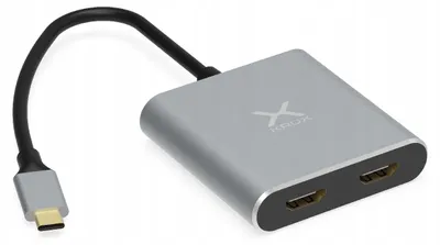 Produktbild von KRUX Adapter Adapter Splitter USB-C - 2xHDMI 4K USB-A, USB-C