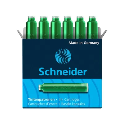 Produktbild von Schneider Standard-Tintenpatronen grün, Packung mit 6 Stück