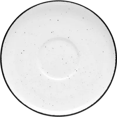 Produktbild von 6x Untertasse, Serie Ankara, weiß, schwarz gesprenkelt, Ø 150 mm, 6 Stück