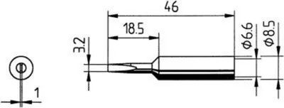 Produktbild von ERSA Ersatz-Lötspitze Meißel 3,2 mm SB ERSA