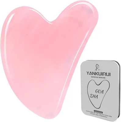 Productafbeelding van Gua Sha massagegereedschap, natuursteen, zonder chemicaliën, roze