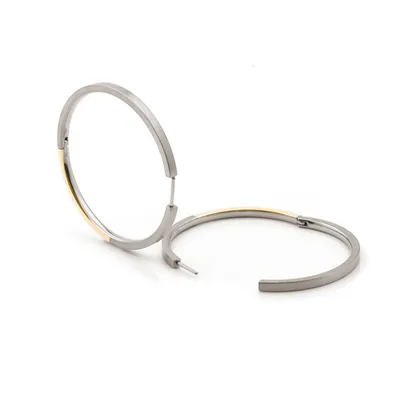 Produktbild von Boccia Damen Creolen 0508-02 Reintitan bicolor mit goldplattiertem Akzent