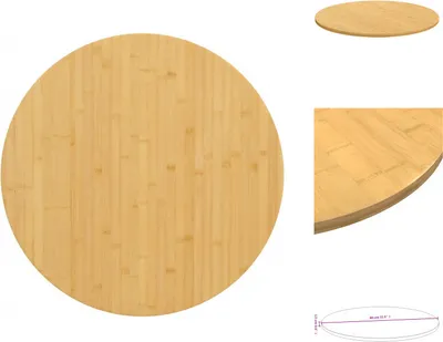 Produktbild von vidaXL Tischplatte Ø80x1,5 cm Bambus - Tischplatten