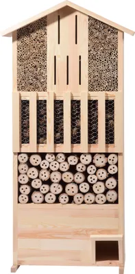 Produktbild von dobar XXL Insektenhotel-Wand mit integriertem Igelhaus und Schmetterlingskasten, 58 x 30 x 110 cm, Grün