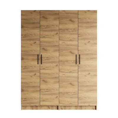 Produktbild von Viertüriger Kleiderschrank NORA mit Griffen, Gold Craft / Gold Craft