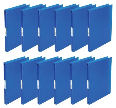 Produktbild von Q-Connect KF02918 Ringbuch / 12 Stück/ A4 4-Ring 16 mm/Farbe: Blau Transparent/a