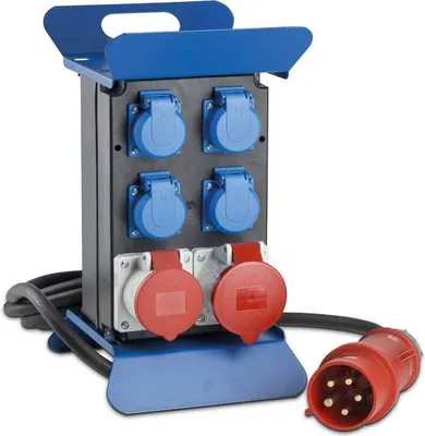 Produktbild von as-Schwabe Tragbarer CEE-Stromverteiler STECKY CEE-Stecker Schuko Strom IP44