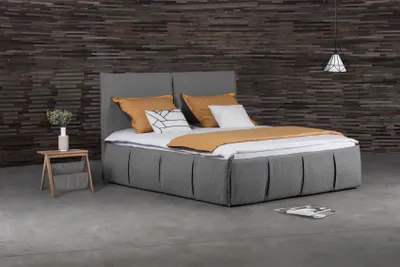 Produktbild von Polsterbett Doppelbett AGIS Stoff Grau 180x220cm