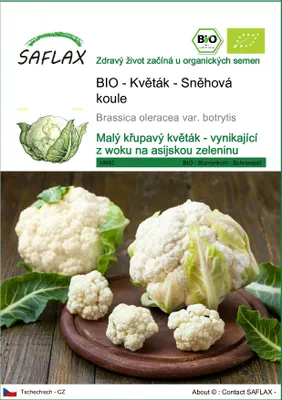Obrázek produktu pro SAFLAX - BIO - Květák - Sněhová koule - Brassica oleracea var. botrytis - 70 Semena