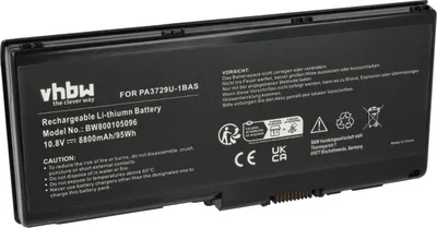 Produktbild von vhbw Akku kompatibel mit Toshiba Qosmio X500-S1812X, X505-Q8102X, X505, X505-Q8100X, X505-Q8104X, X505-Q830 Notebook (8800 mAh, 10,8 V, Li-Ion)