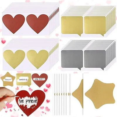 Obrázek produktu pro Sada samolepek ve tvaru srdíček – 100 kusů pro scrapbooking a svatební hry – 5 vzorů.