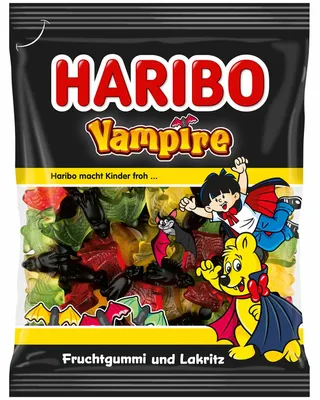 Produktbild von Haribo Vampire, Weiche Süßigkeiten, 175 g, Fruits, Mehrfarbig, 1461 kJ, 344 kcal