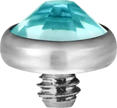 Produktbild von Micro Aufsatz Dermal Anchor Piercing G23 Kristall Stein - Aqua.T-IADJ.AQ.4mm
