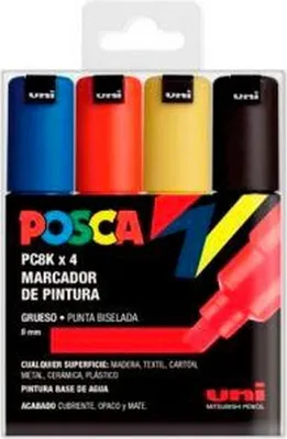 Image de Jeu de marqueurs POSCA PC-5M Basic Coloré 4 pièces