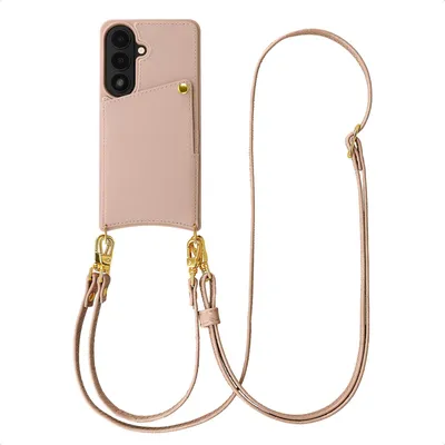 Zdjęcie produktu dla Etui Selencia Nova do telefonu Samsung Galaxy S26 z sznurkiem i uchwytem na pasek – kolor pudrowy róż