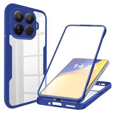 Produktbild von 360 Grad Rundum Schutz Handyhülle für Xiaomi 15T Pro Full Cover Vollschutz Case Farbe: Blau