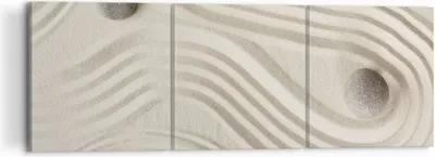 Produktbild von Bild auf Leinwand - Leinwandbild - 3 Teile - Steine Figuren Sand - 120x40cm - Wand Bild - Wanddeko - Wandbilder - Leinwanddruck - Bilder - Wanddekoration - Leinwand bilder - Wandbild - CA120x40-5127