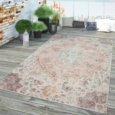 Produktbild von TT Home In-& Outdoor Teppich Küche Wohnzimmer Wetterfest Balkon Vintage Design Abstrakt Größe 60x100 cm