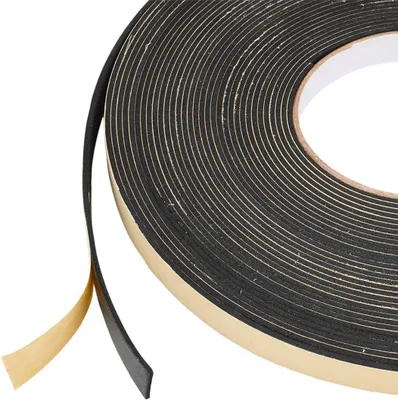 Produktbild von EPDM Dichtungsband für Fenster und Türen, 10 m lang, 10 mm breit, 1 mm dick, schwarz, für Isolierung
