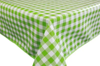 Produktbild von Ibenzoa® Abwaschbare Tischdecke Grün Kariert – Wasserabweisend & Schützend, 140 x 240 cm, 15x15 mm Struktur, für Küche, Garten & Camping