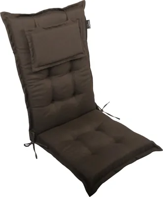 Produktbild von LILENO HOME Gartenstuhl Auflagen als [1er Set - Hochlehner] in Chocolate - bequeme Liegen als Sitzauflagen für Gartenmöbel - Stuhlkissen für Gartenstühle und Klappstühle MAR