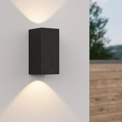 Image de HOFTRONIC - Applique murale LED 2x GU10 IP65 Dimmable Noir Lumière haut et bas