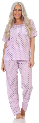 Produktbild von Damen Pyjama zweiteiliger Schlafanzug Nachtwäsche, Flieder/2XL/44