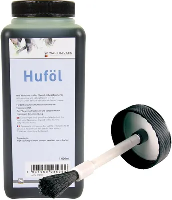 Produktbild von Waldhausen Huföl mit Lorbeeröl, mit Pinsel, 500 ml